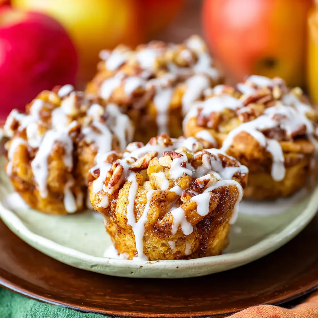 Apple Pie Cinnamon Roll Muffins