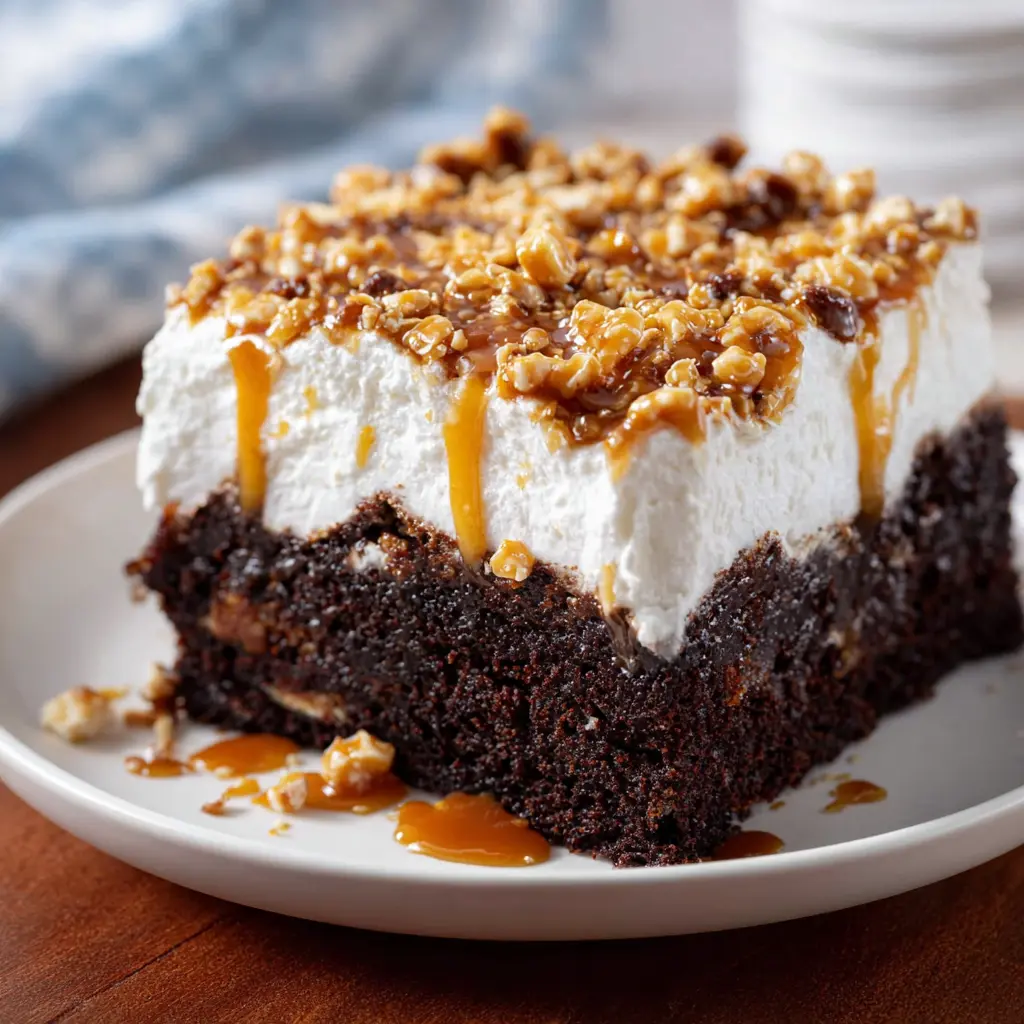 Chocolate Toffee Poke Cake Recipe