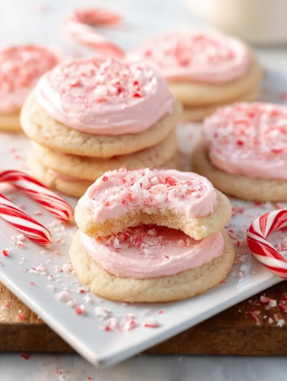Frosted peppermint sugar cookies