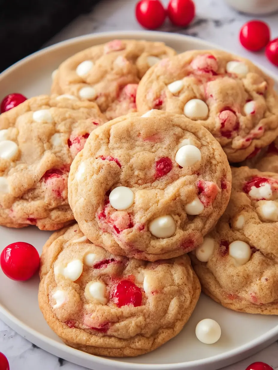 Maraschino Cherry Cookies with white chocolate chips recipe
