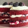 Red Velvet Cake With Blackberry Cream Cheese Whipped Frosting