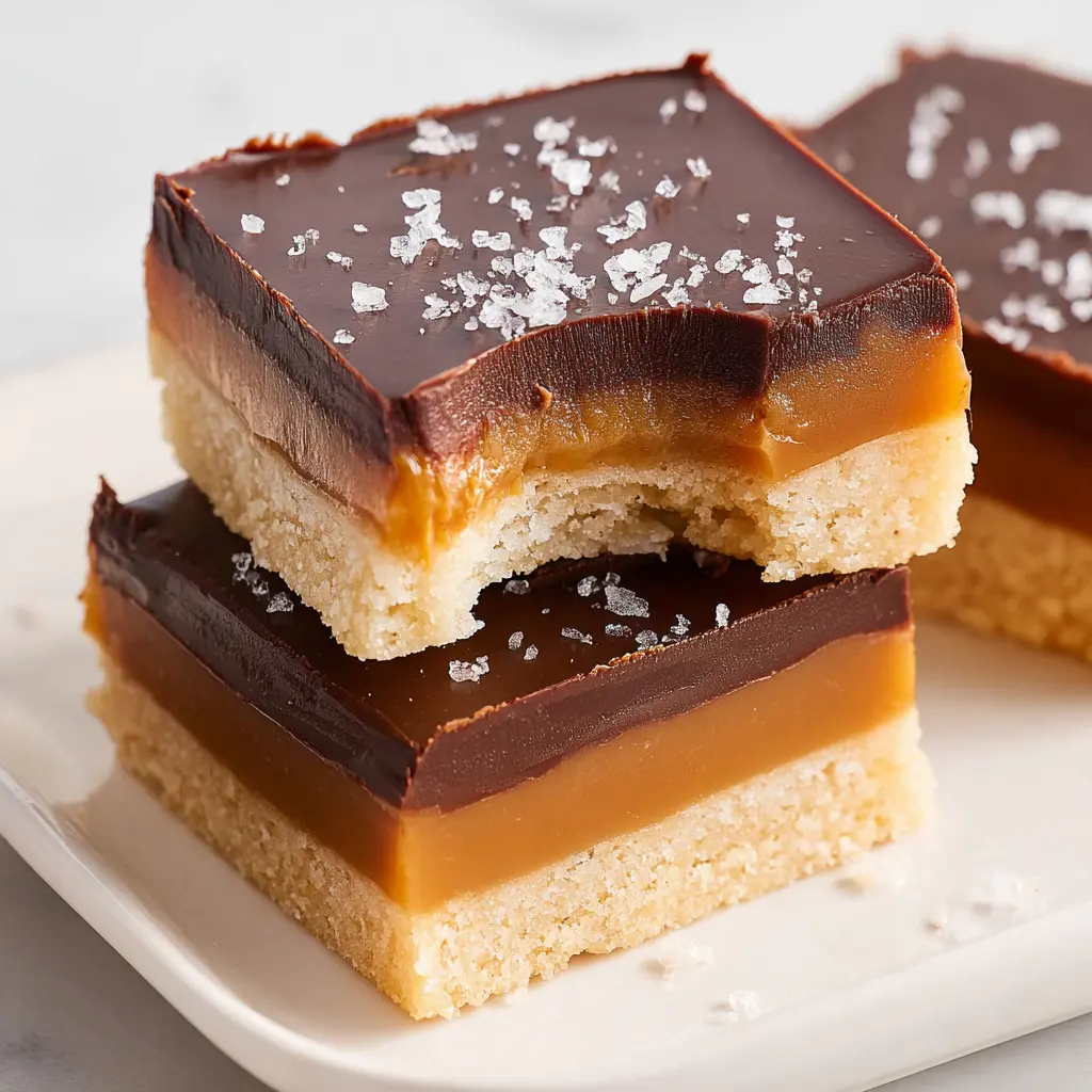 chocolate caramel shortbread bars Recipe