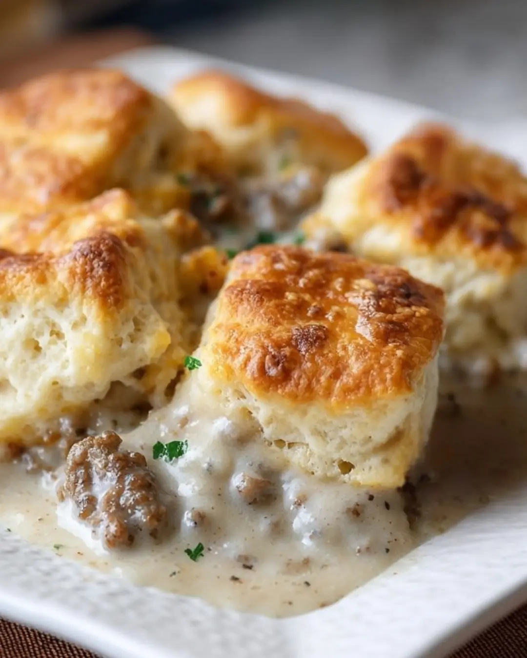 Easy Biscuits and Gravy Casserole