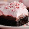 Peppermint Hot Fudge Bars with Meringue