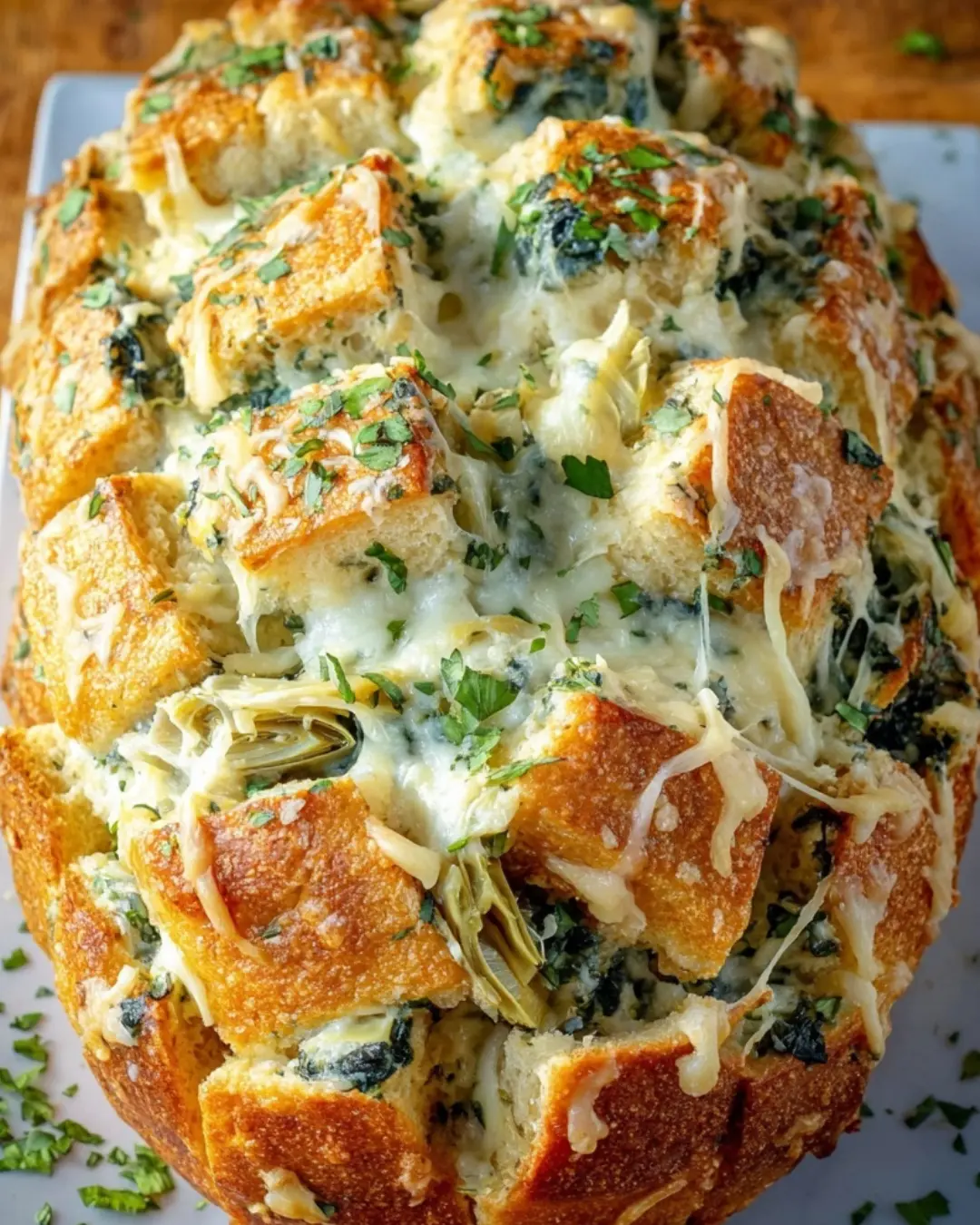 Spinach Artichoke Pull Apart Bread