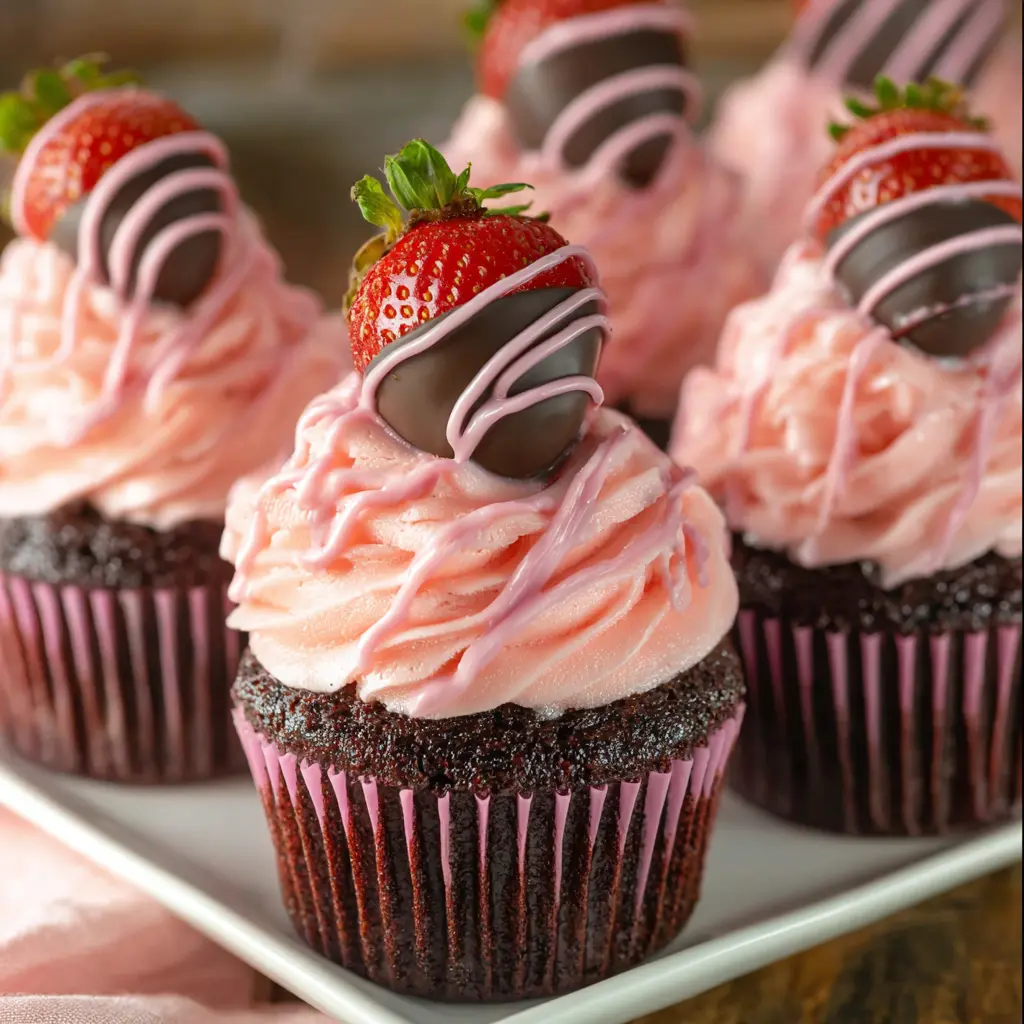 Chocolate Covered Strawberry Cupcakes Recipe