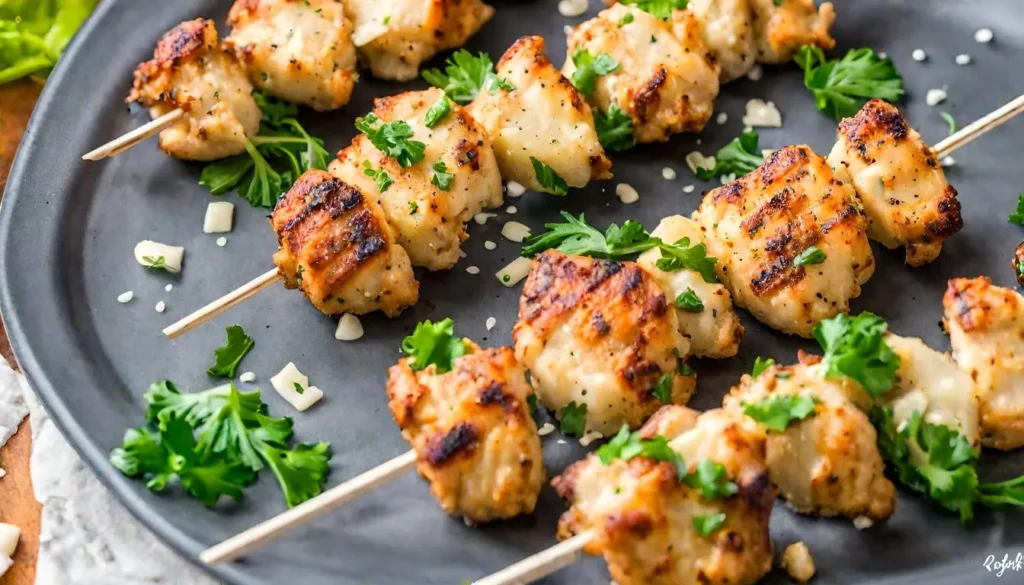 Garlic Parmesan Chicken Skewers Air Fryer