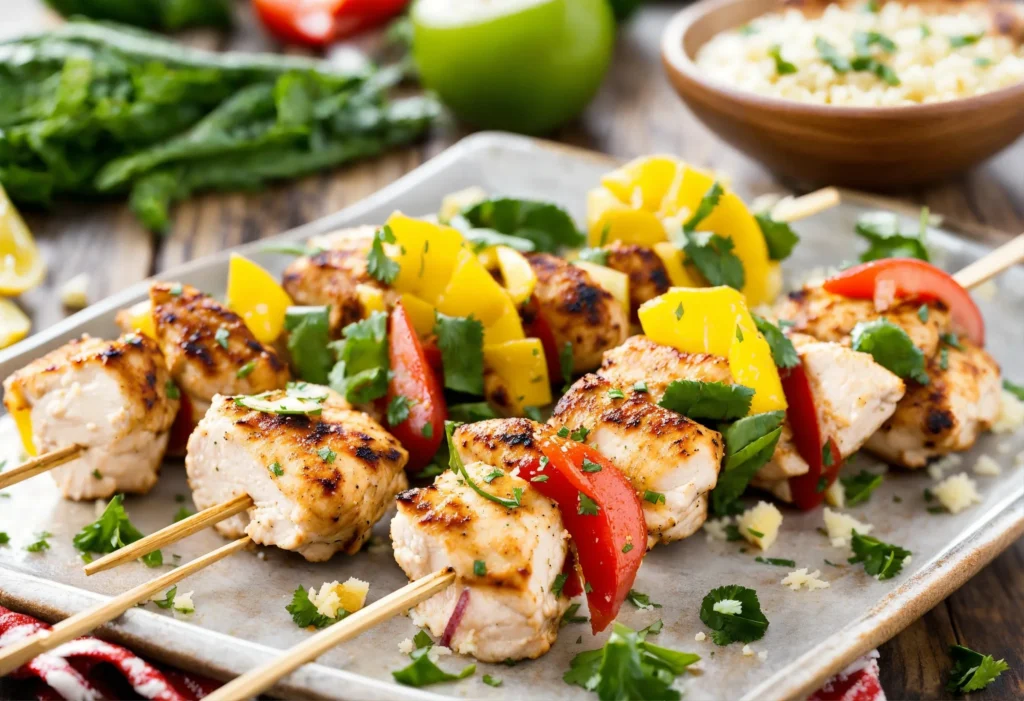 Garlic Parmesan Chicken Skewers