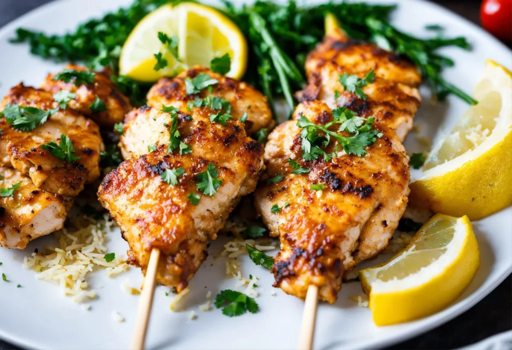 Garlic Parmesan Chicken Skewers in Air Fryer