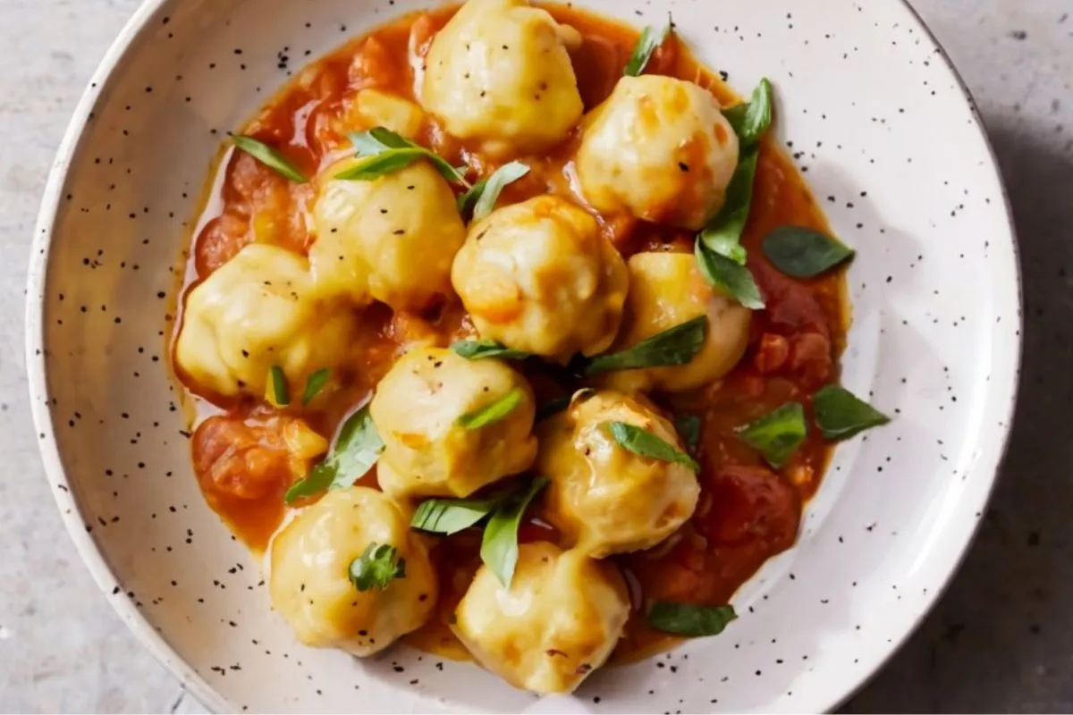 Slow Cooker Tuscan Chicken Meatballs with Gnocchi