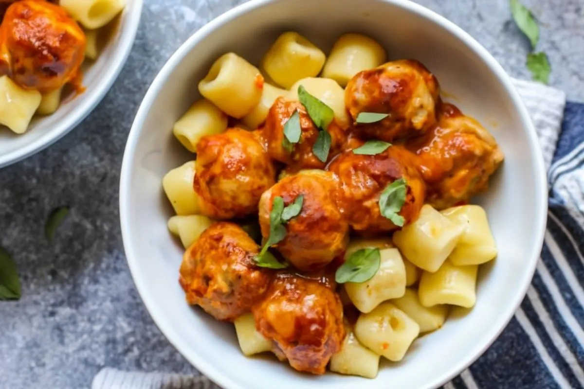 Slow Cooker Tuscan Chicken Meatballs with Gnocchi