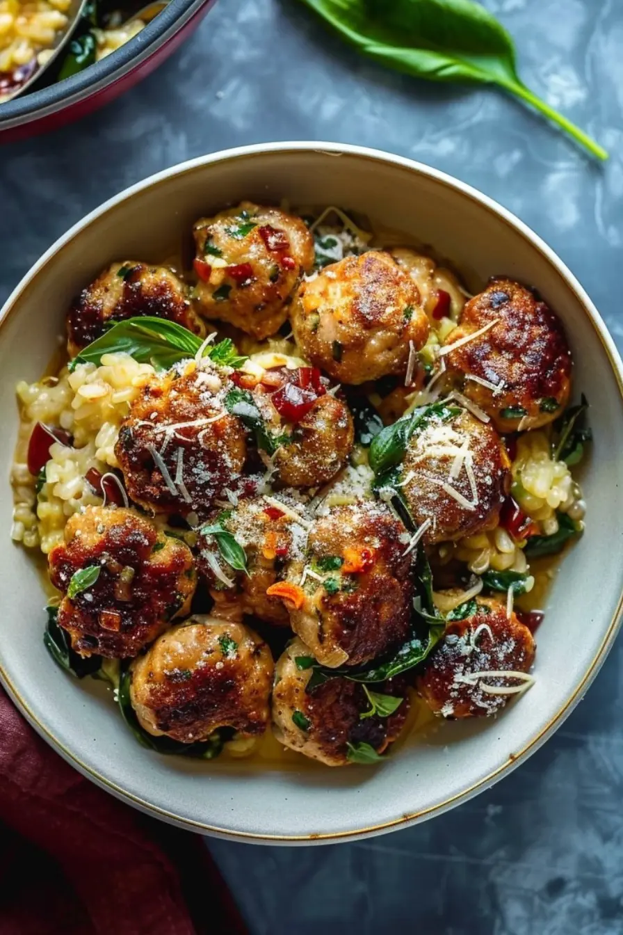 Slow Cooker Tuscan Chicken Meatballs with Gnocchi