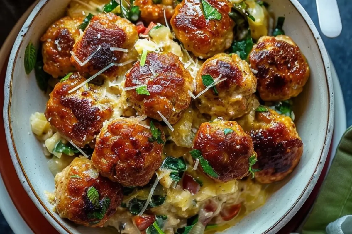 Slow Cooker Tuscan Chicken Meatballs