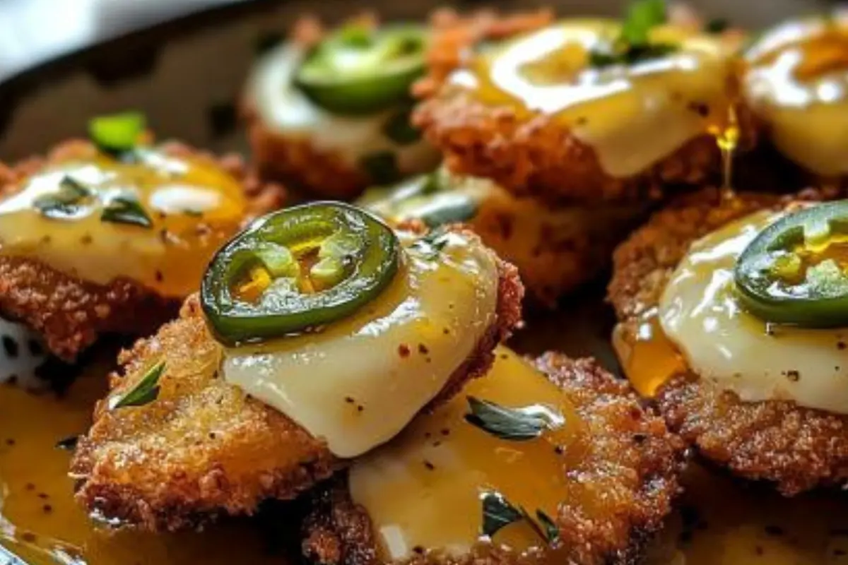 Fried Jalapeños with Brie and Honey Drizzle Recipe