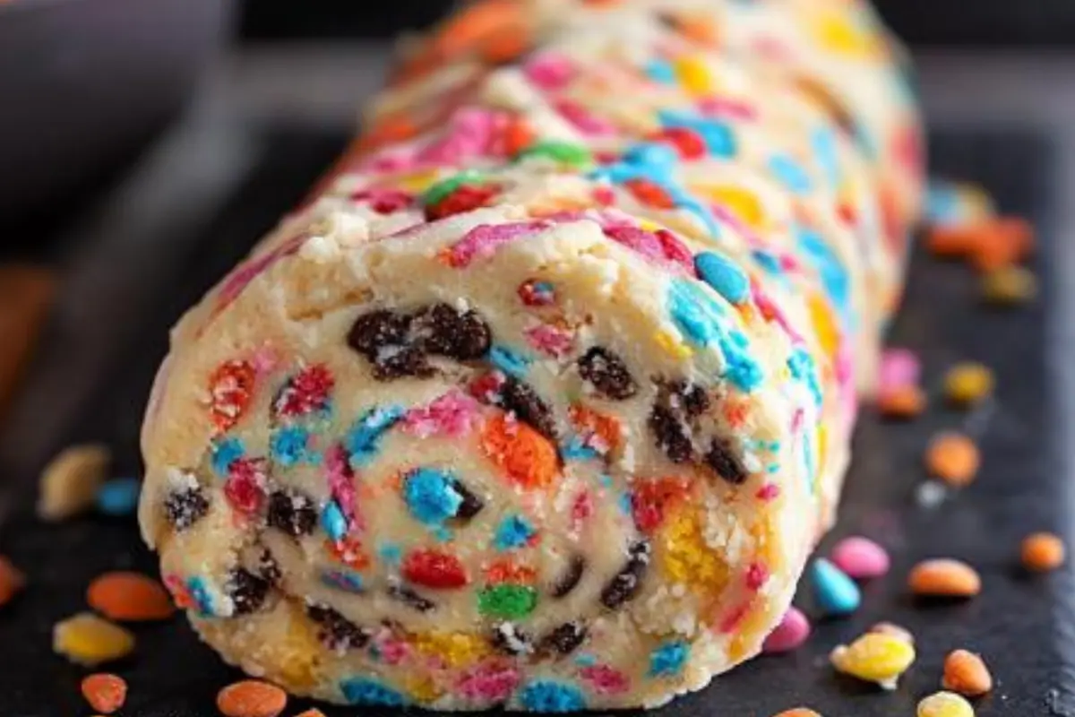 Funfetti Surprise Cookie Dough Swirl Roll