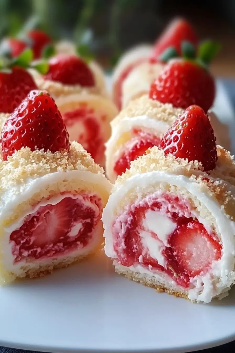 Strawberry Shortcake Cheesecake Rolls Recipe