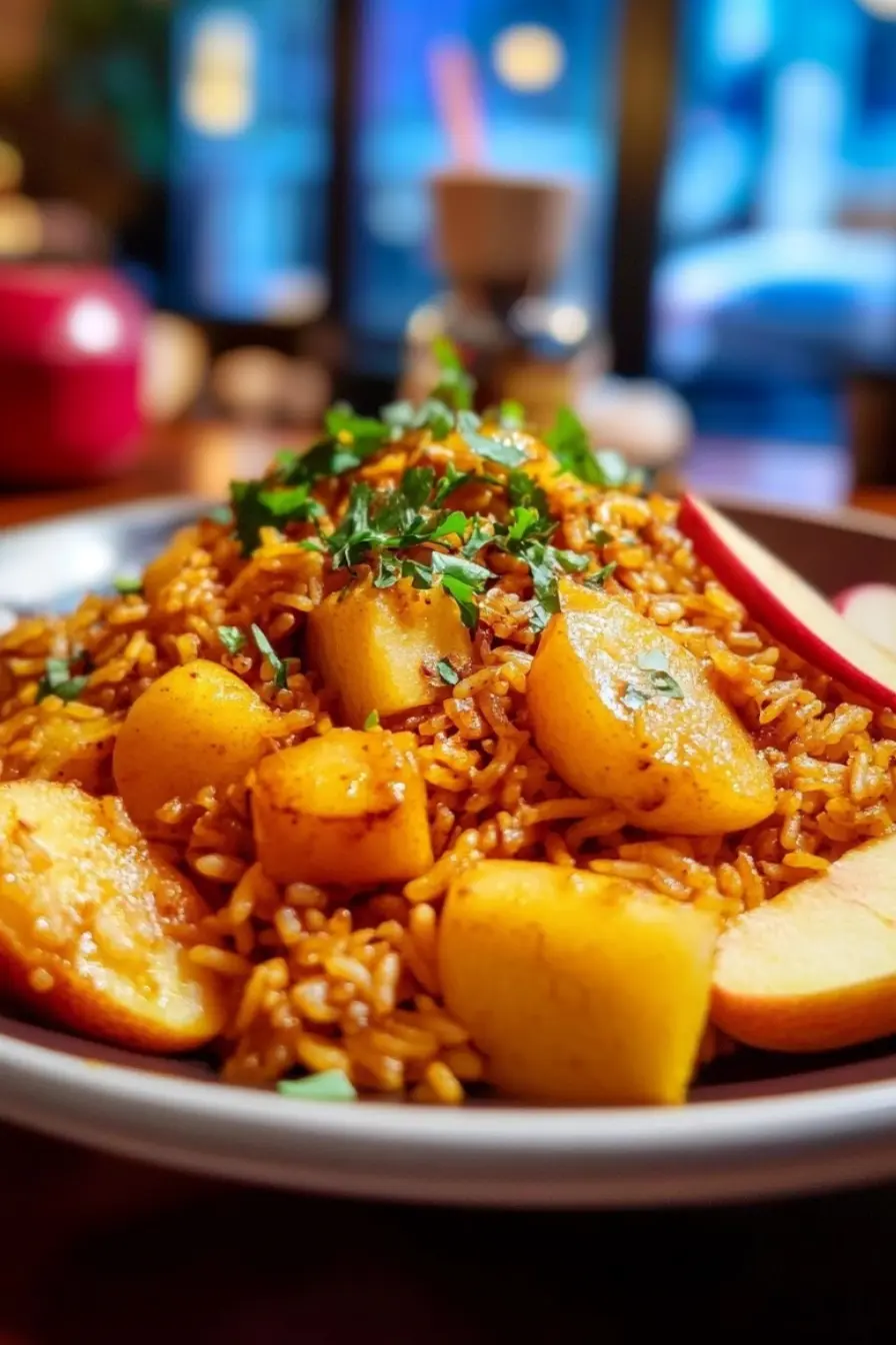 Curry Apple and Deep-Fried Rice Recipe