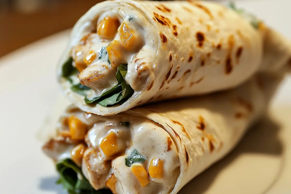 Cheesy Garlic Chicken Wraps