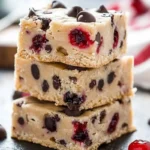 Chocolate Chip Maraschino Cherry Shortbread Bars