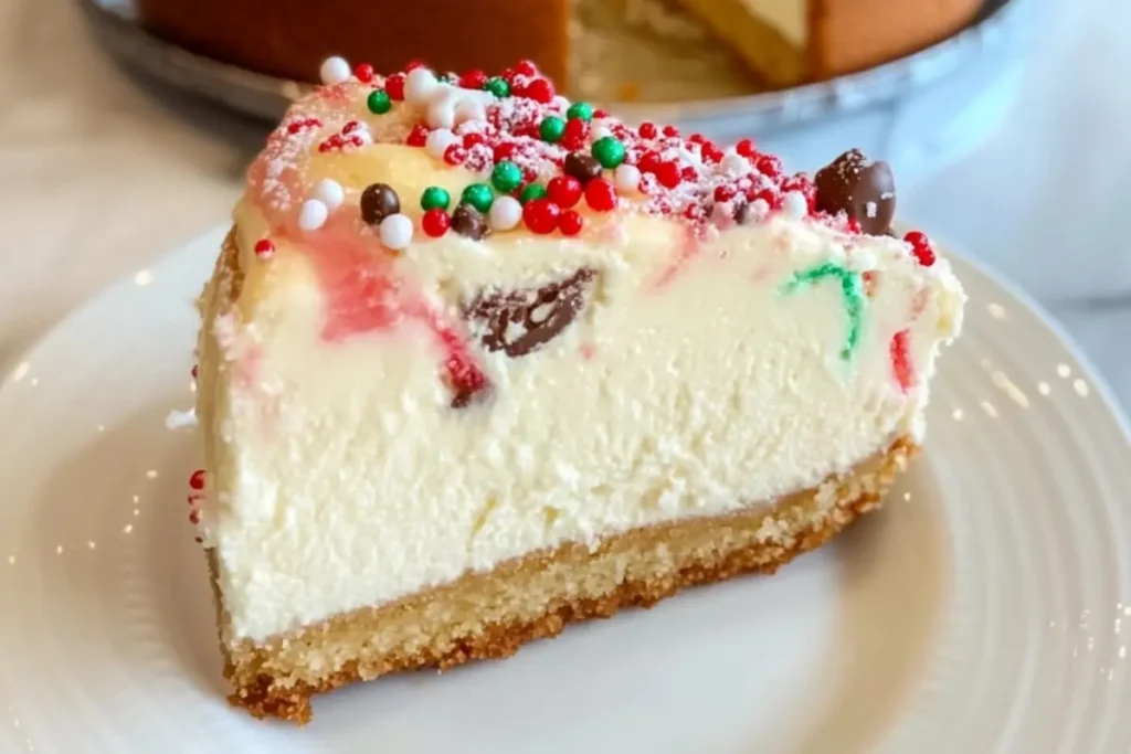 Simple Christmas Sugar Cookie Cheesecake