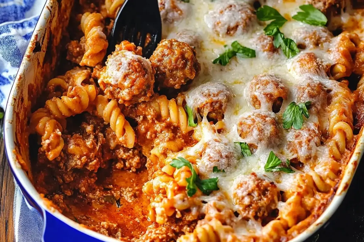 Dump and Bake Meatball Casserole