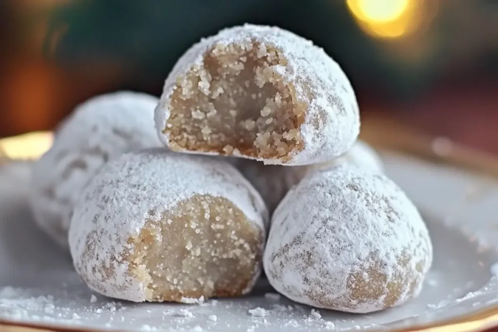 Gingerbread Snowball Cookies