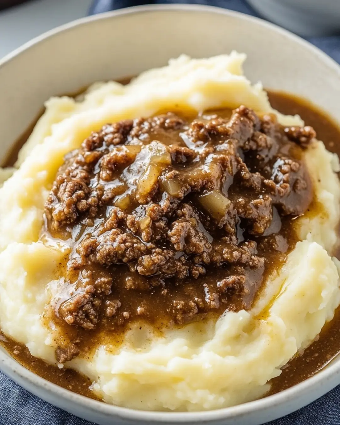 Ground Beef Gravy with Mashed Potatoes recipe