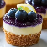 Mini Lemon Blueberry Cheesecakes