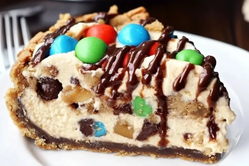 Monster Cookie Cheesecake Pie