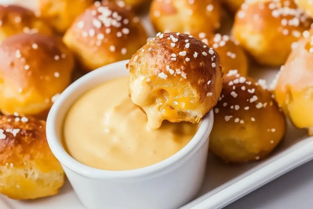 Pretzel Bites with Cheddar Sauce