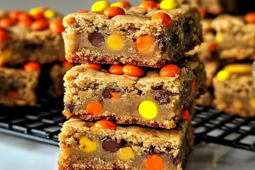 Reese’s Pieces Peanut Butter Cookie Bars