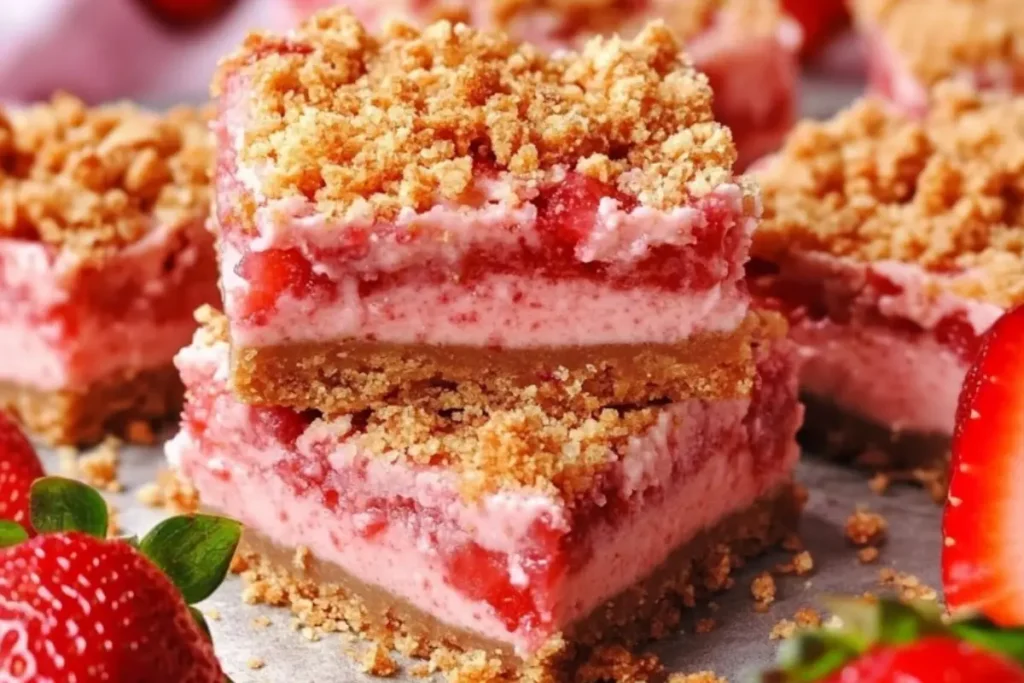 Strawberry Shortcake Cheesecake Bars