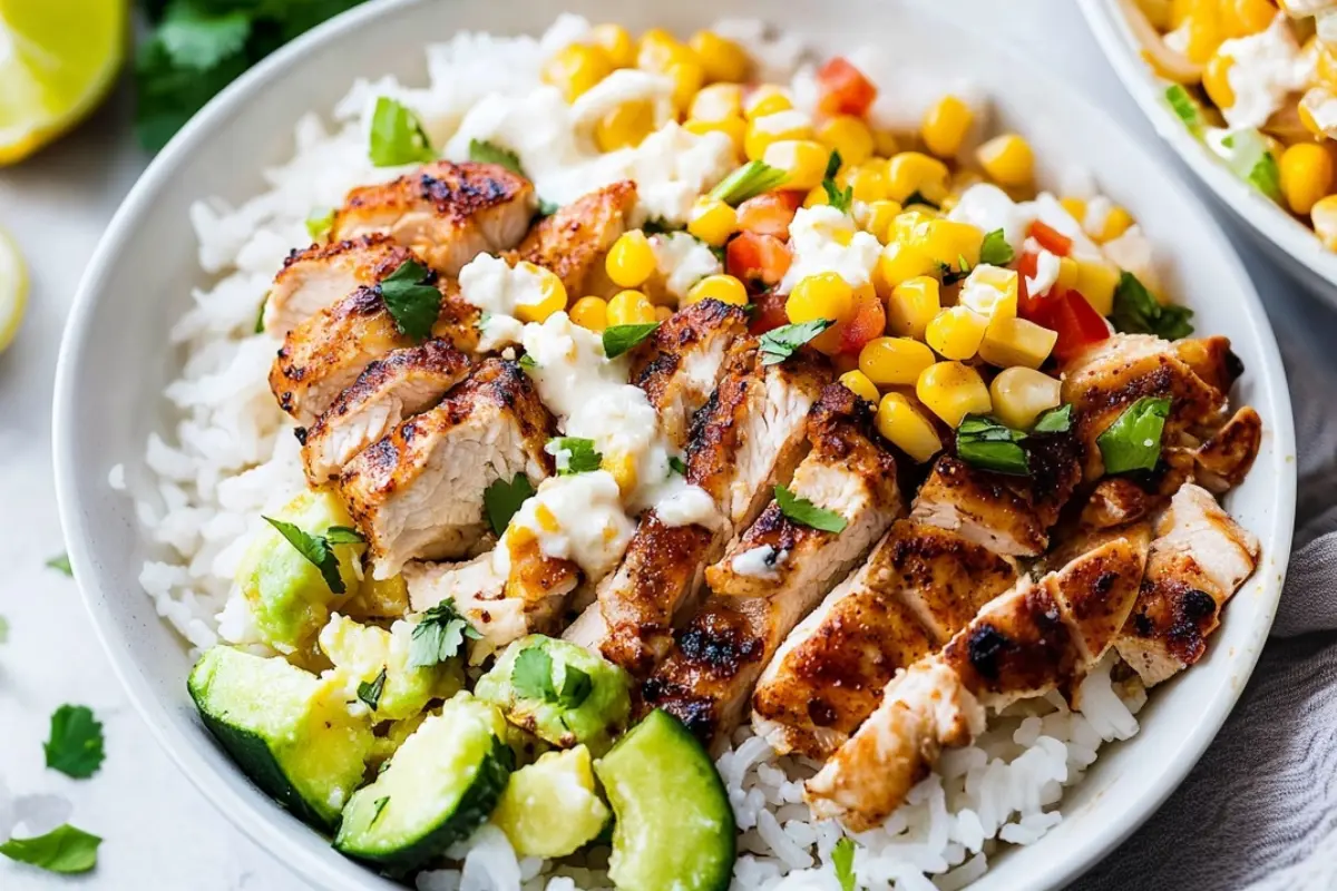 Street Corn Chicken Rice Bowl