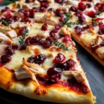 Thanksgiving Leftover Turkey and Cranberry Pizza