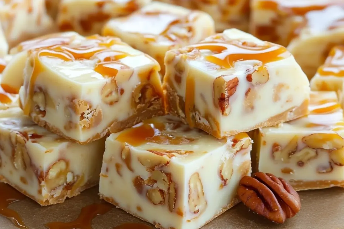 White Chocolate Caramel Pecan Fudge