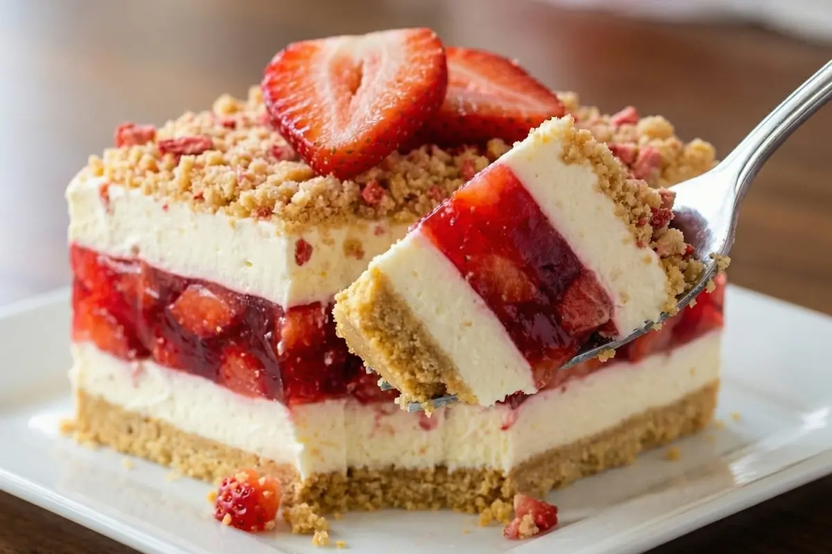 Strawberry Jello Lasagna