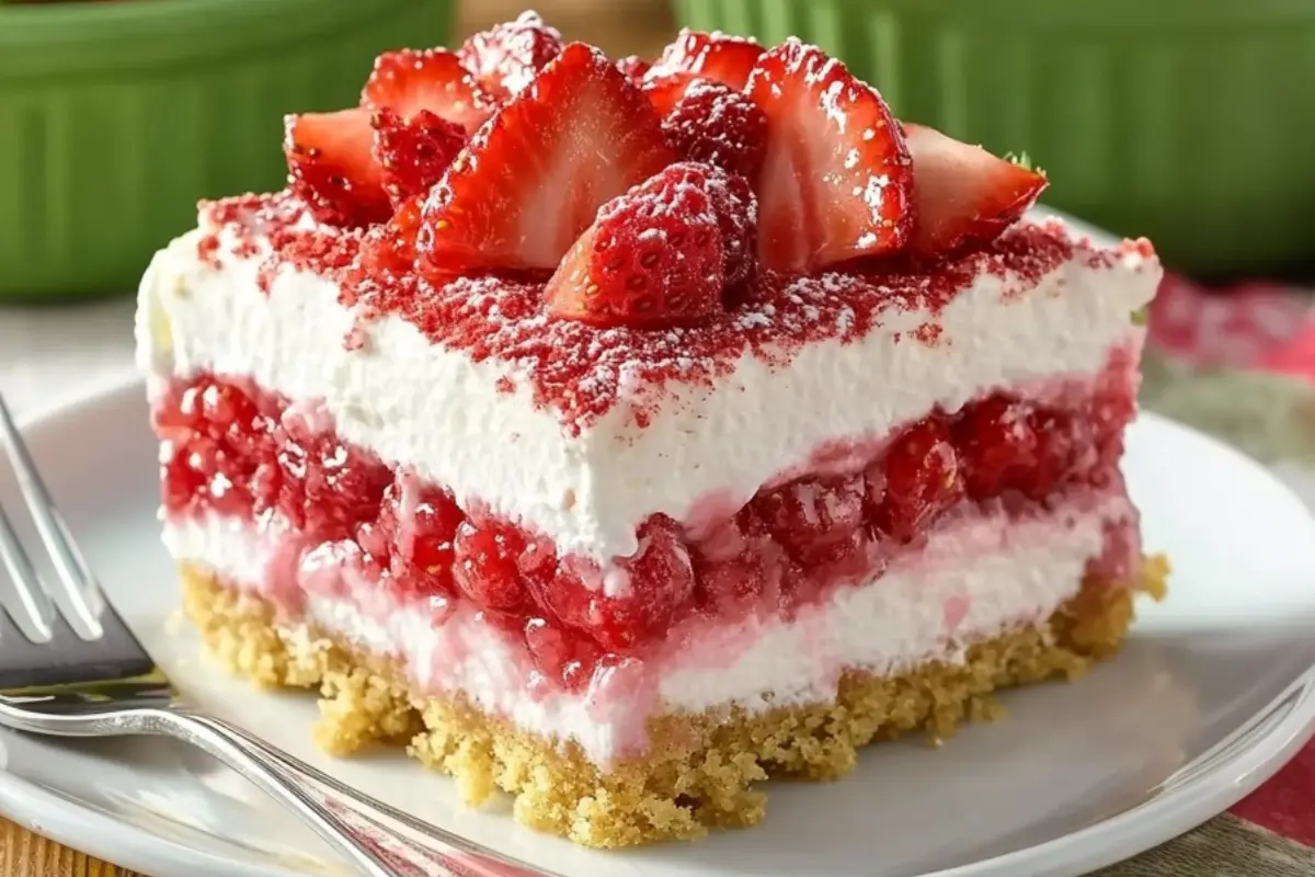 Strawberry Jello Lasagna