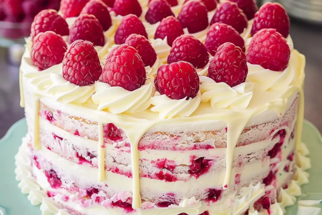 White Chocolate Raspberry Cake