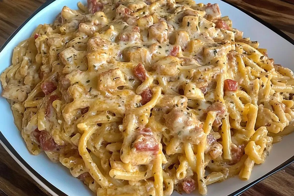 Cheesy Rotel Pasta Bake