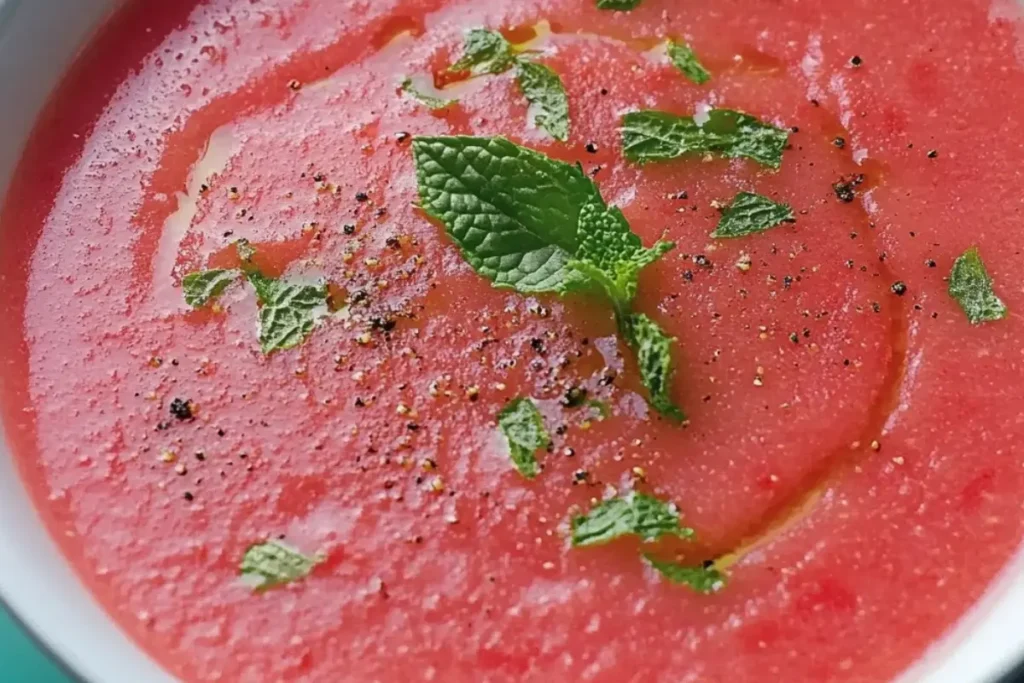Chilled Strawberry Rhubarb Soup