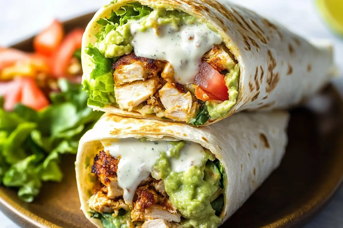 Avocado Ranch Chicken Burrito Wraps