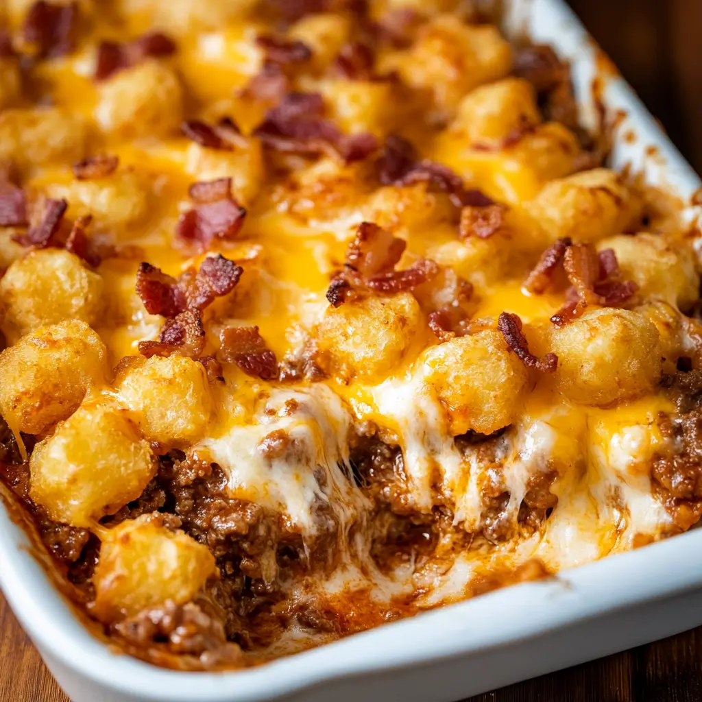 Bacon Cheeseburger Tater Tot Casserole Recipe