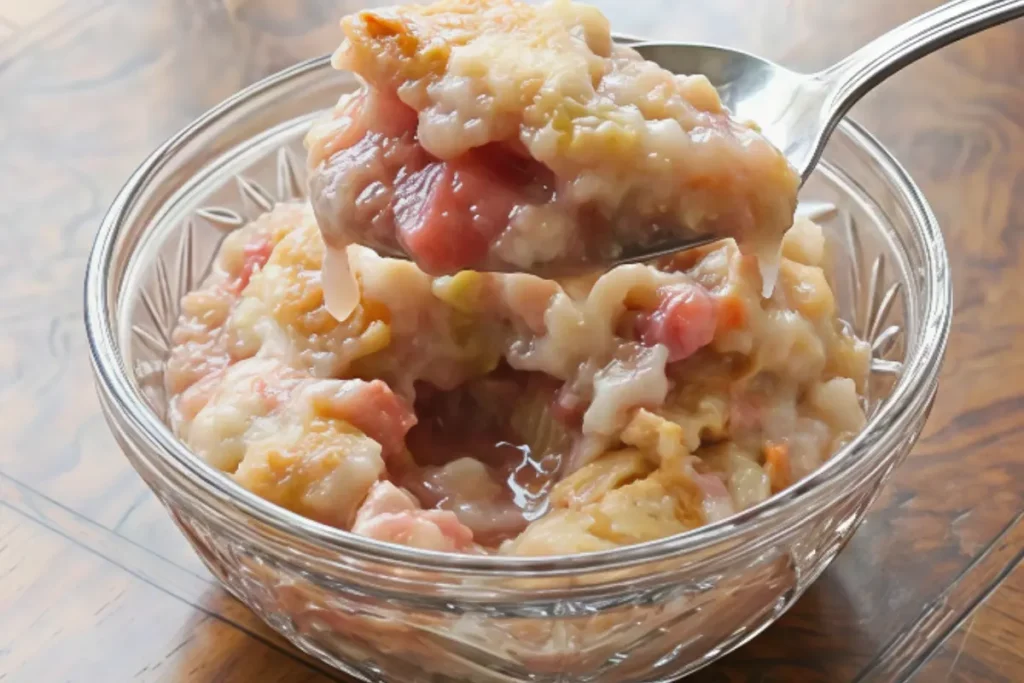 Baked Sticky Rhubarb Pudding