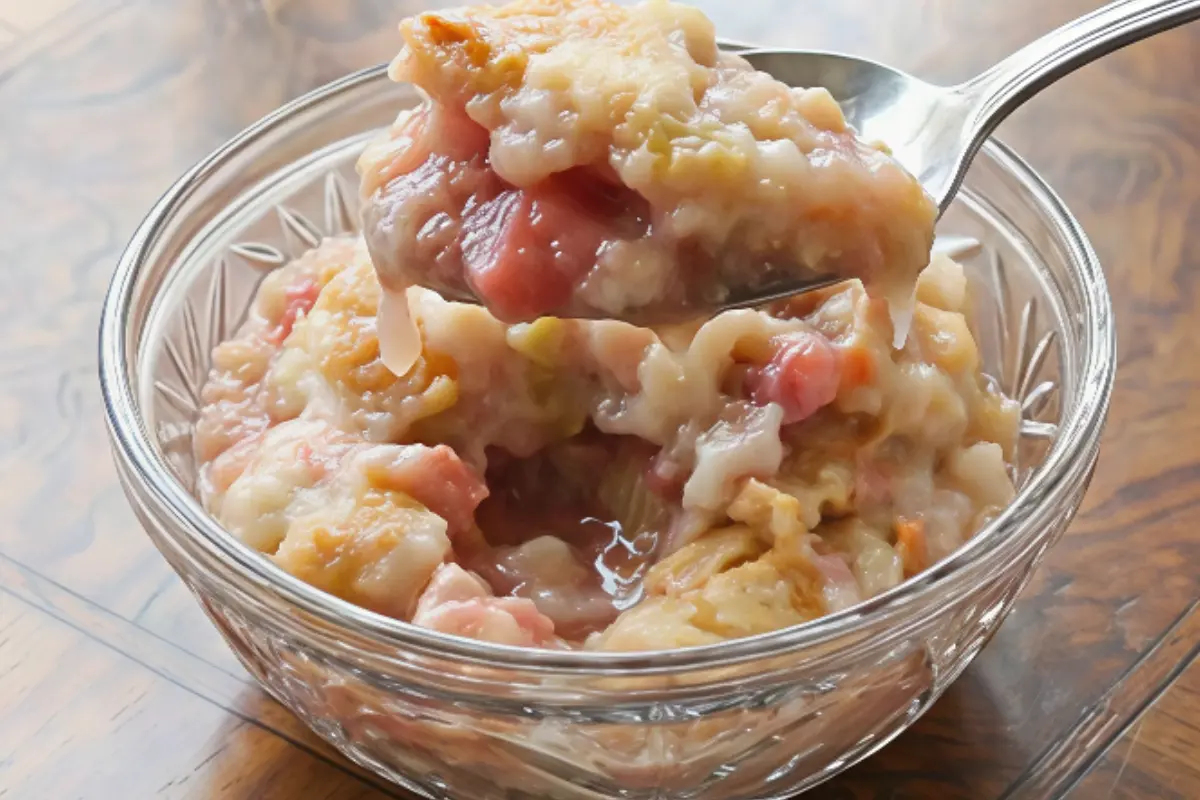 Baked Sticky Rhubarb Pudding