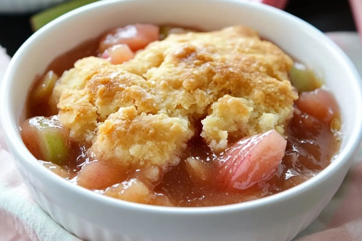 Baked Sticky Rhubarb Pudding