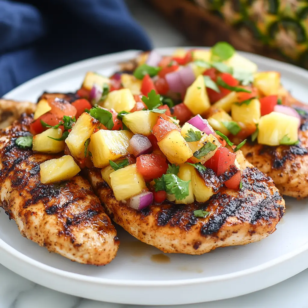 Blackened Grilled Chicken with Pineapple Salsa