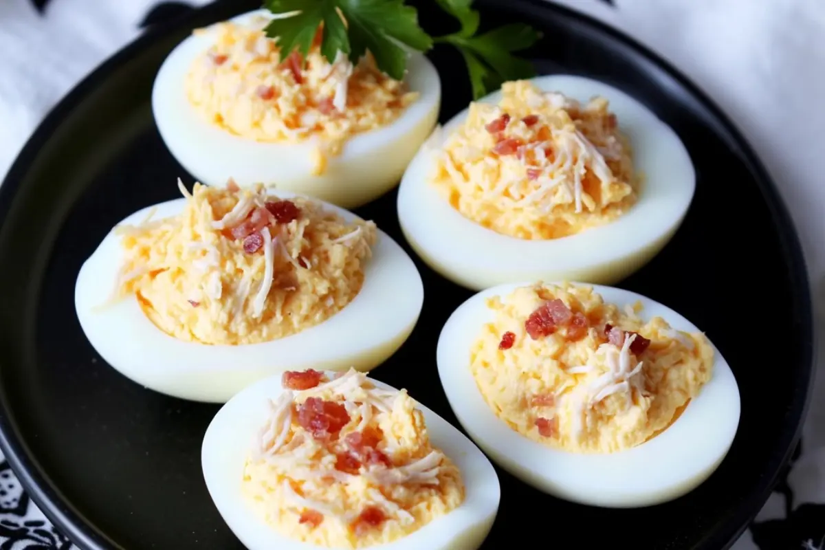 Crack Chicken Deviled Eggs