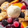 Easy Peach and Raspberry Cobbler