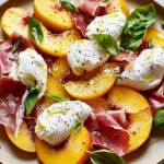 Fresh Peach Burrata Prosciutto Salad