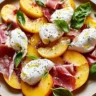 Fresh Peach Burrata Prosciutto Salad